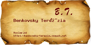 Benkovsky Terézia névjegykártya